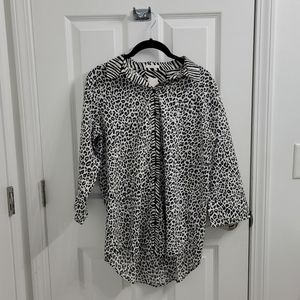 Chicos Cheetah Chic Chena Button Down